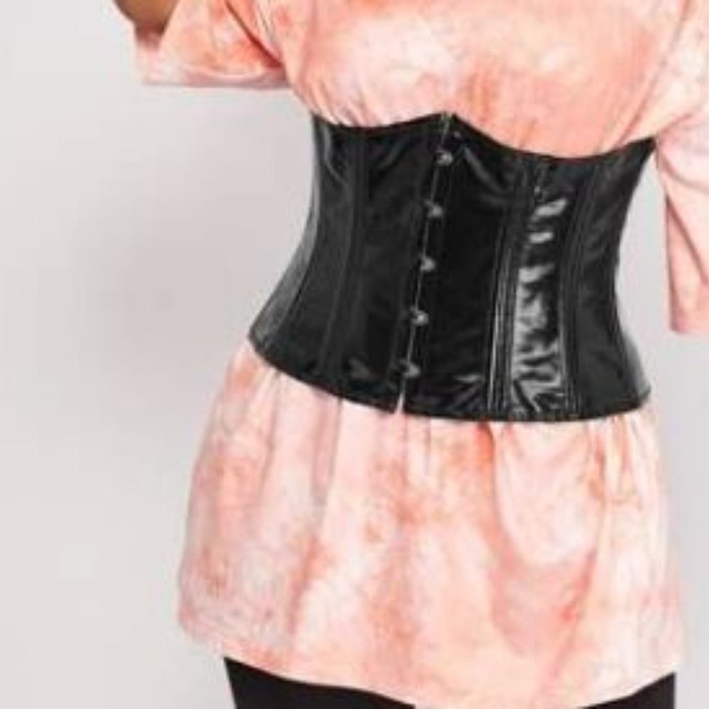 Shein Plus PU Waist Trainer Goth Corset 3X
